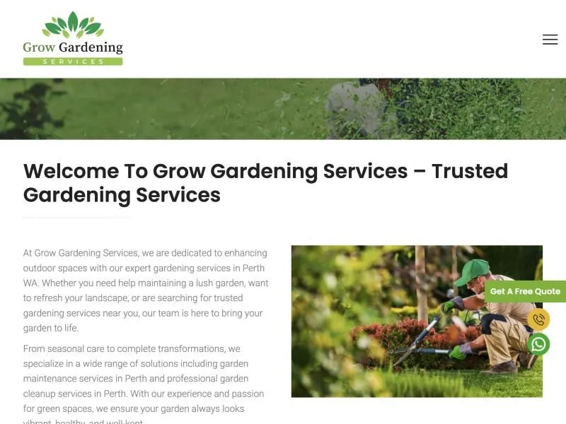 Grow Gardening Services website