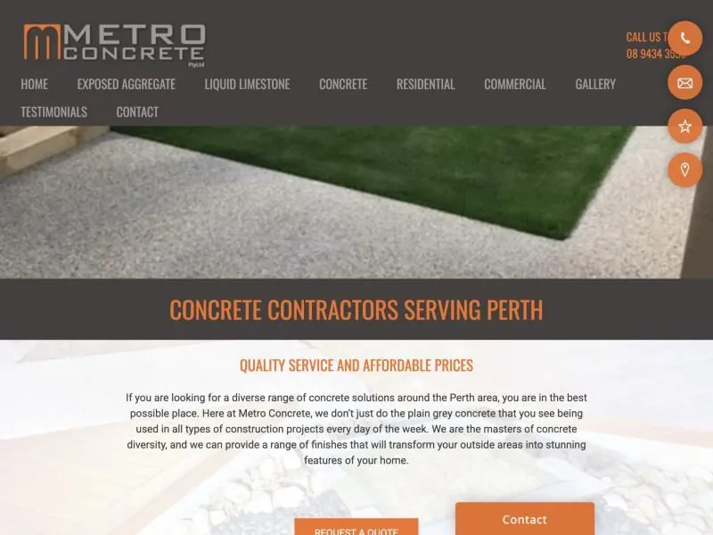 Metro Concrete website home page